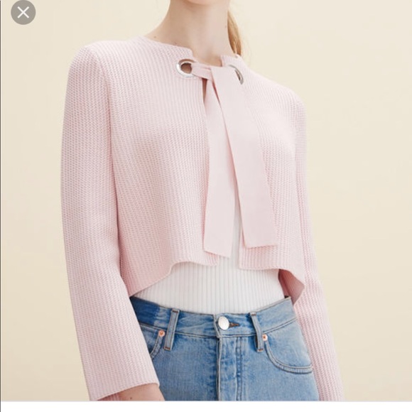 Maje Sweaters - Maje Marco cropped baby pink cardigan - size 1
